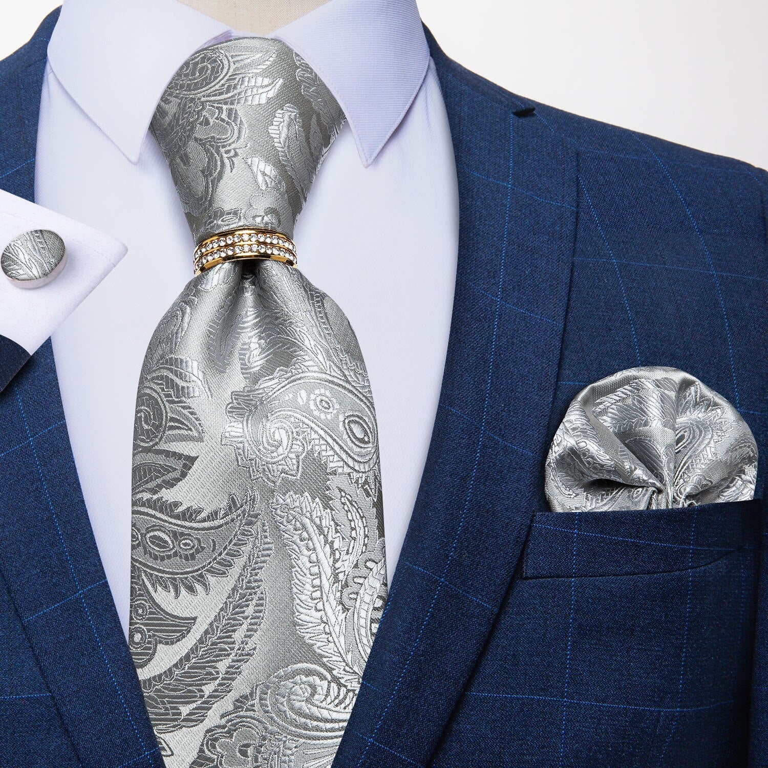 Corbata de Cachemira Gris