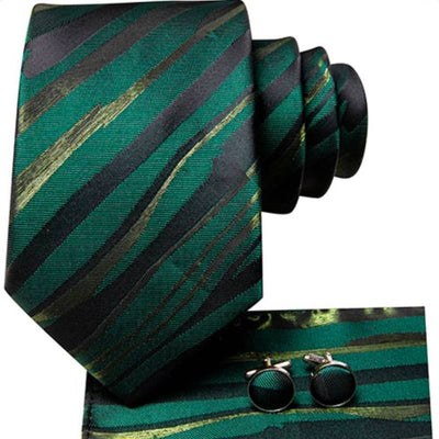 Corbata de Rayas Negras y Verdes