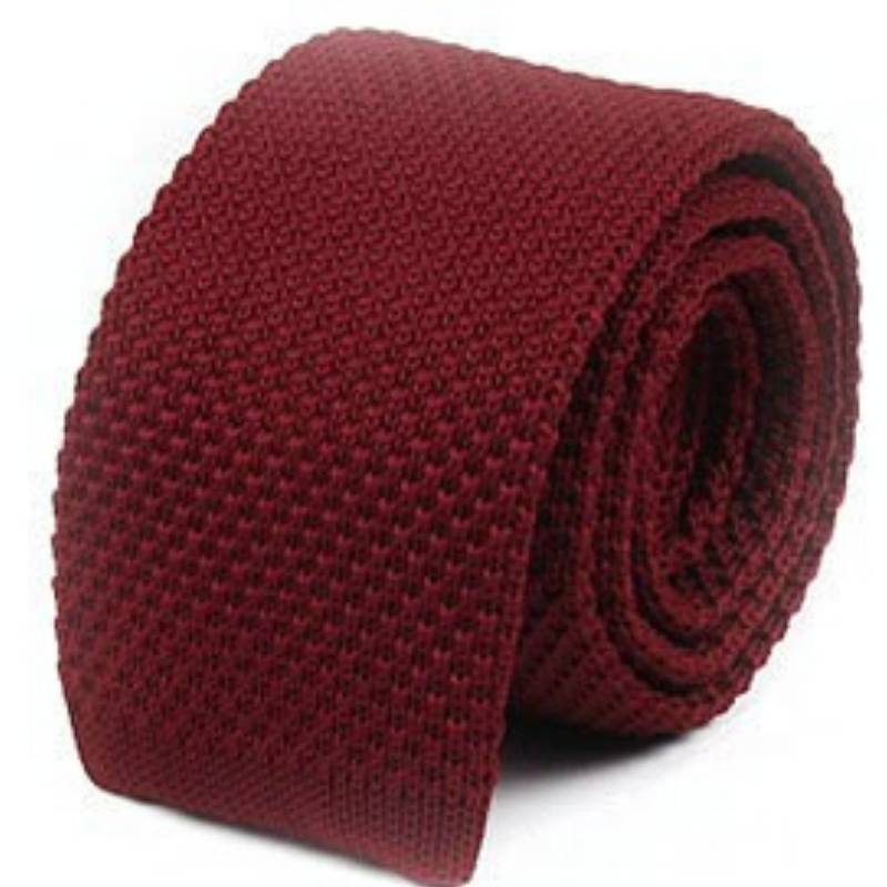 Corbata de Punto Rojo Burdeos