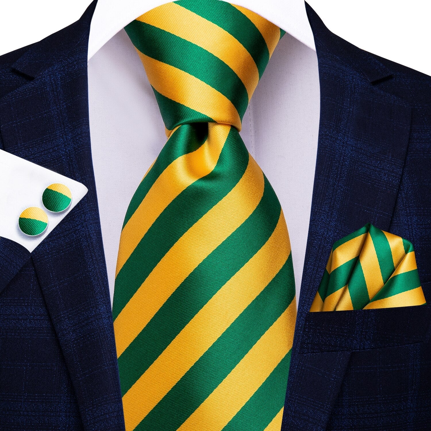 Corbata de Rayas Amarillas y Verdes