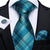 Corbata Azul Turquesa con Estampado de Cuadros
