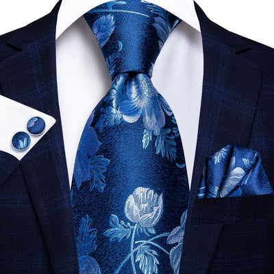 Corbata de Flores Azul