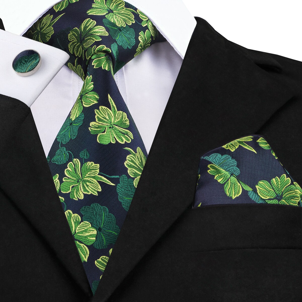 Corbata Verde con Flores