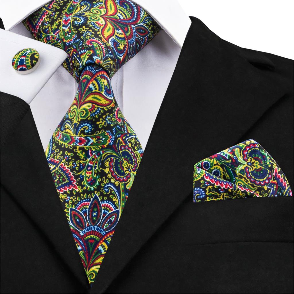 Corbata Verde con Flores Multicolores