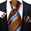 Corbata de Rayas Naranja y Azul