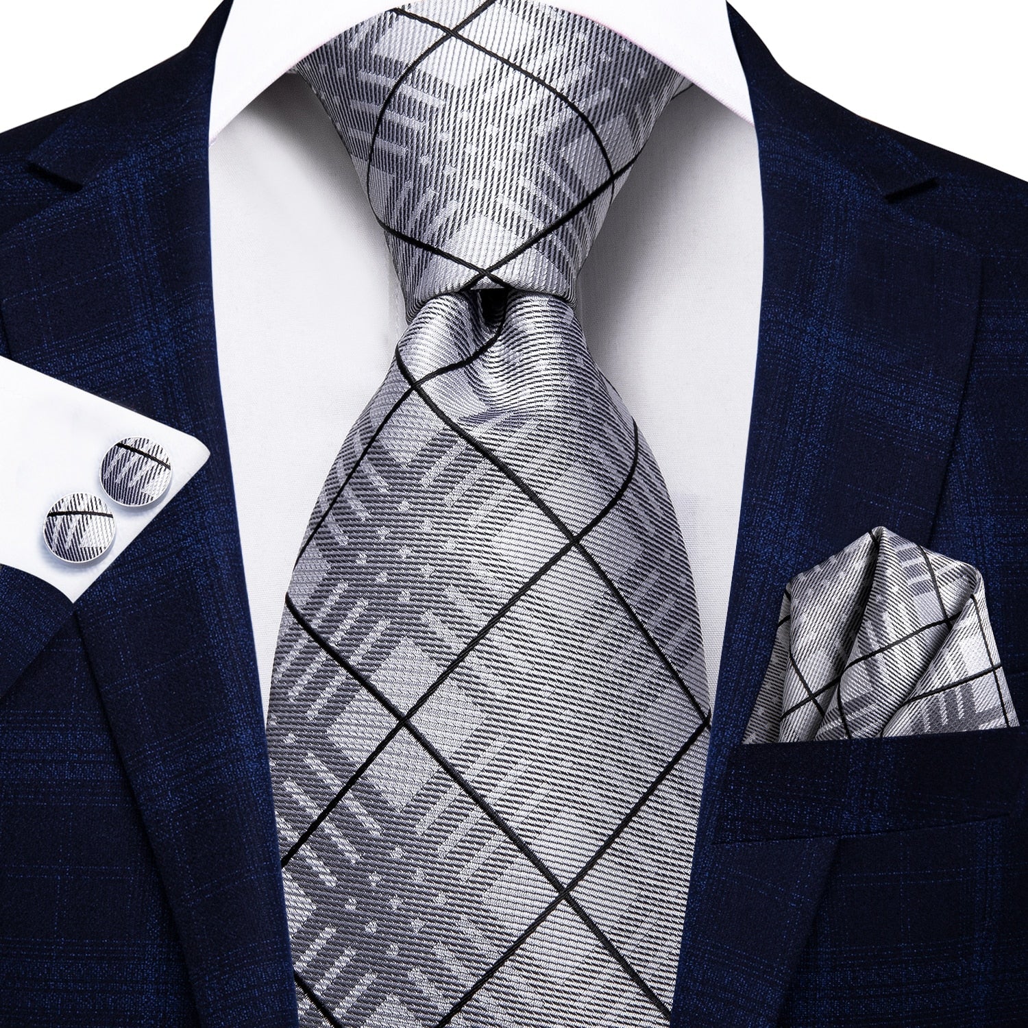 Corbata Gris a Cuadros