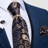 Corbata de Paisley Azul Marino y Beige