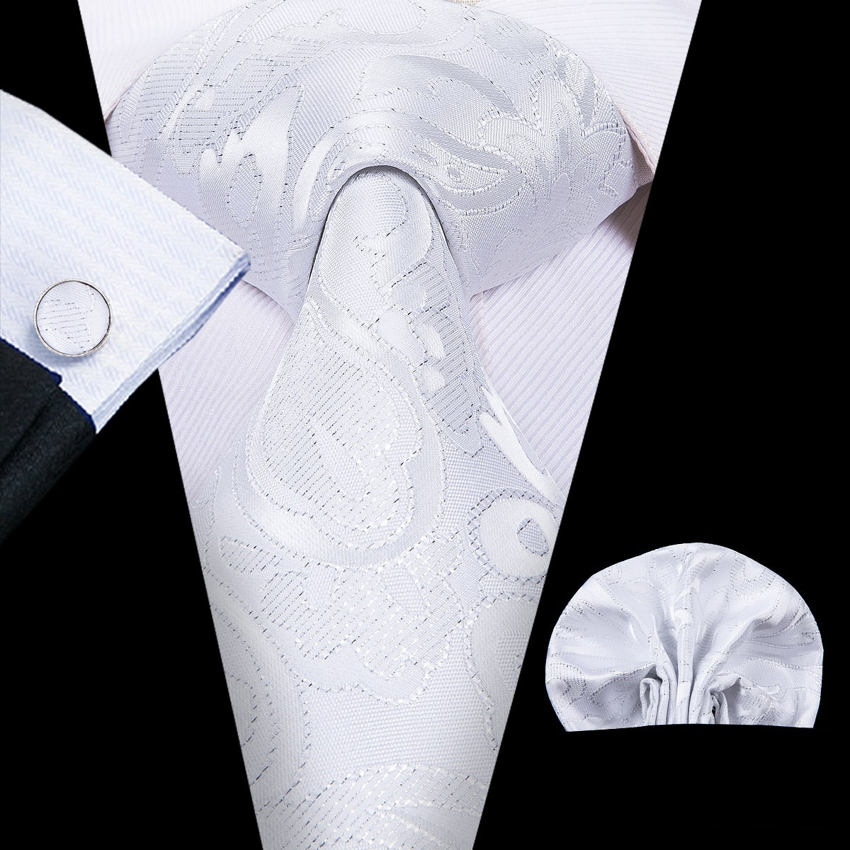 Corbata Blanca de Cachemira