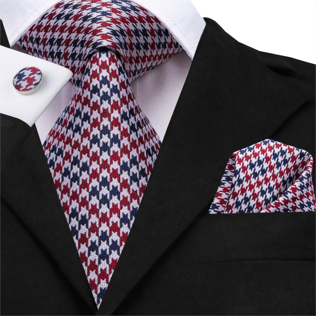 Corbata con Diseño Rojo, Azul y Blanco