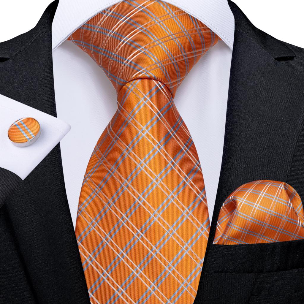 Corbata a Cuadros Naranja