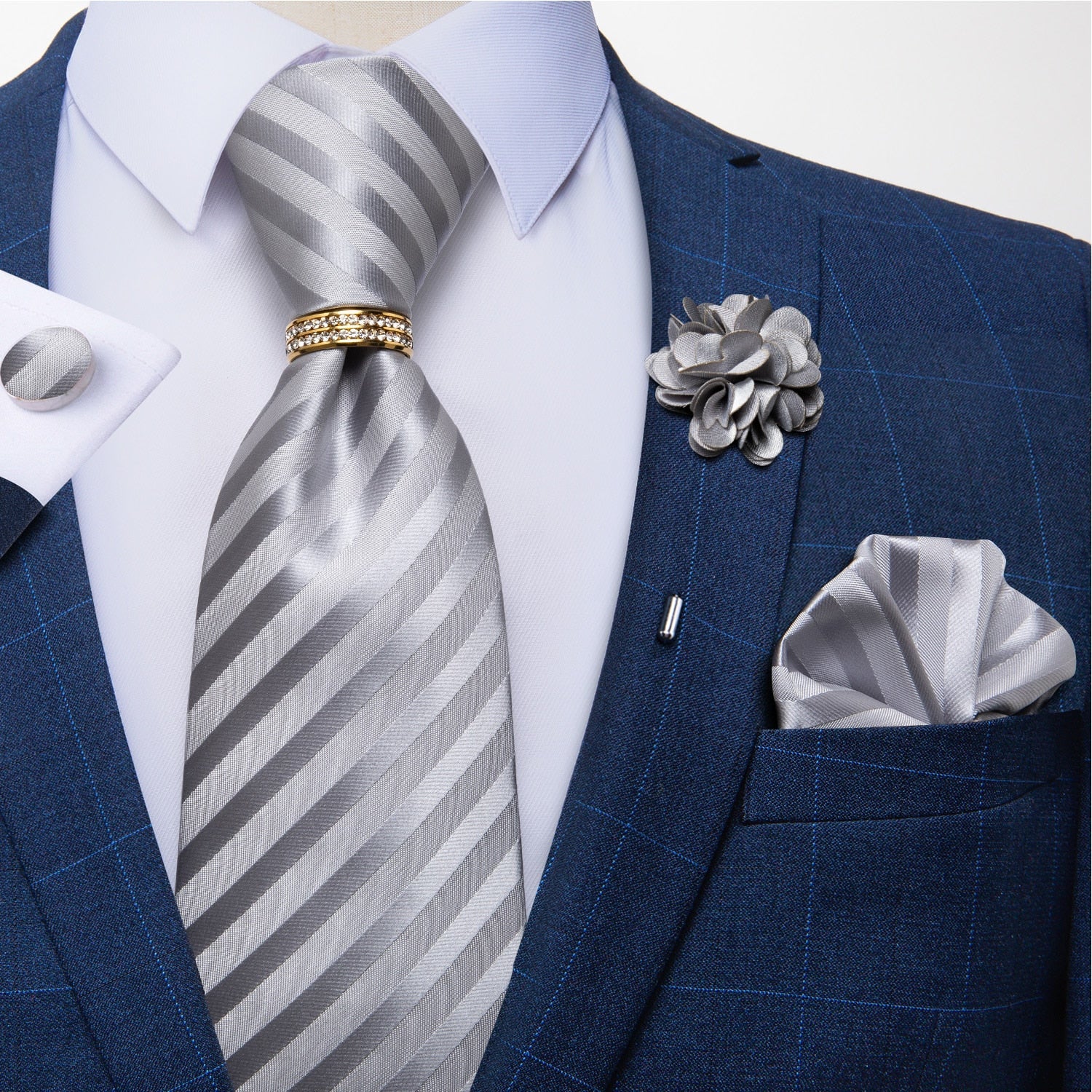 Corbata de Rayas Grises