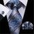 Corbata de Paisley Plateada y Azul