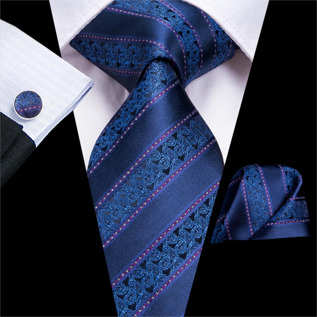 Corbata de Rayas Azul y Púrpura