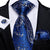 Corbata de Paisley Azul Marino y Plata