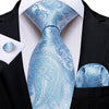 Corbata de Cachemira Azul Cielo y Plata