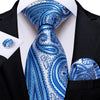 Corbata de Cachemira Azul y Plateada