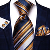 Corbata de Rayas Naranja, Azul y Blanca