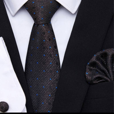 Corbata negra Puntos Azules