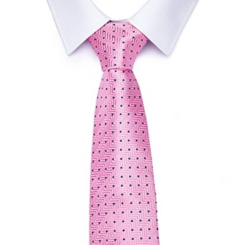 Corbata Rosa con Lunares Azules