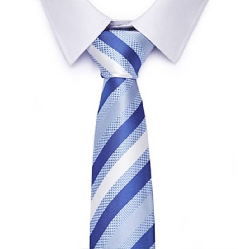 Corbata de Rayas Azul y Blanca