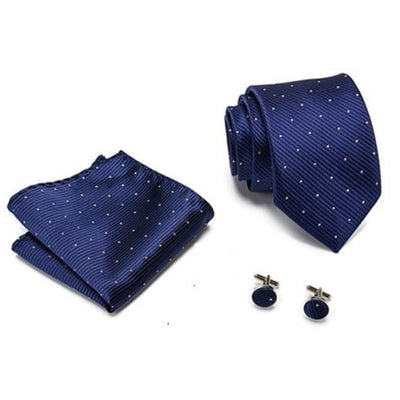 Corbata Azul con Puntos Blancos
