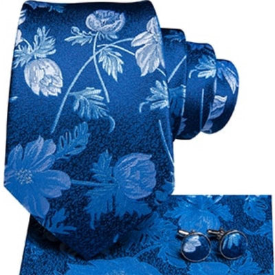 Corbata de Flores Azul