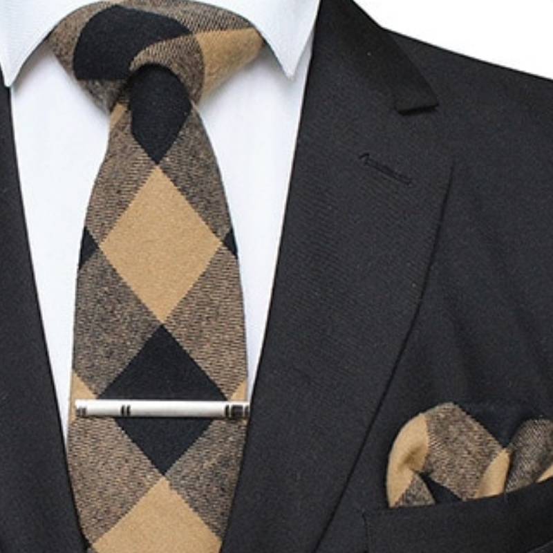 Corbata Caqui y Negra