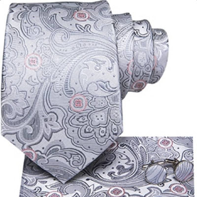 Corbata de Paisley gris