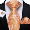 Corbata de Cachemira Naranja y Beige